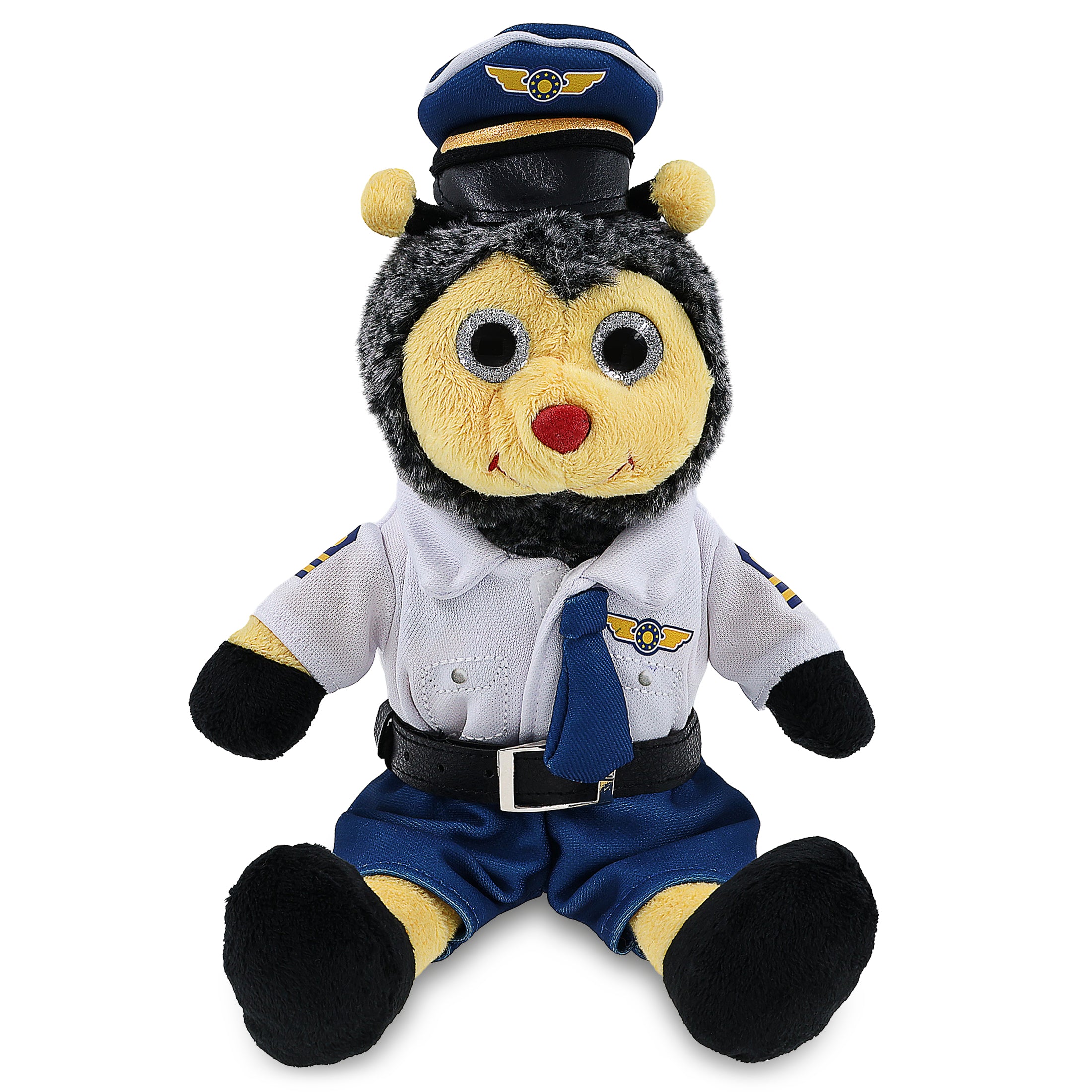 SUPER SOFT PLUSH - SITTING BEE WITH PILOT DRESS UP