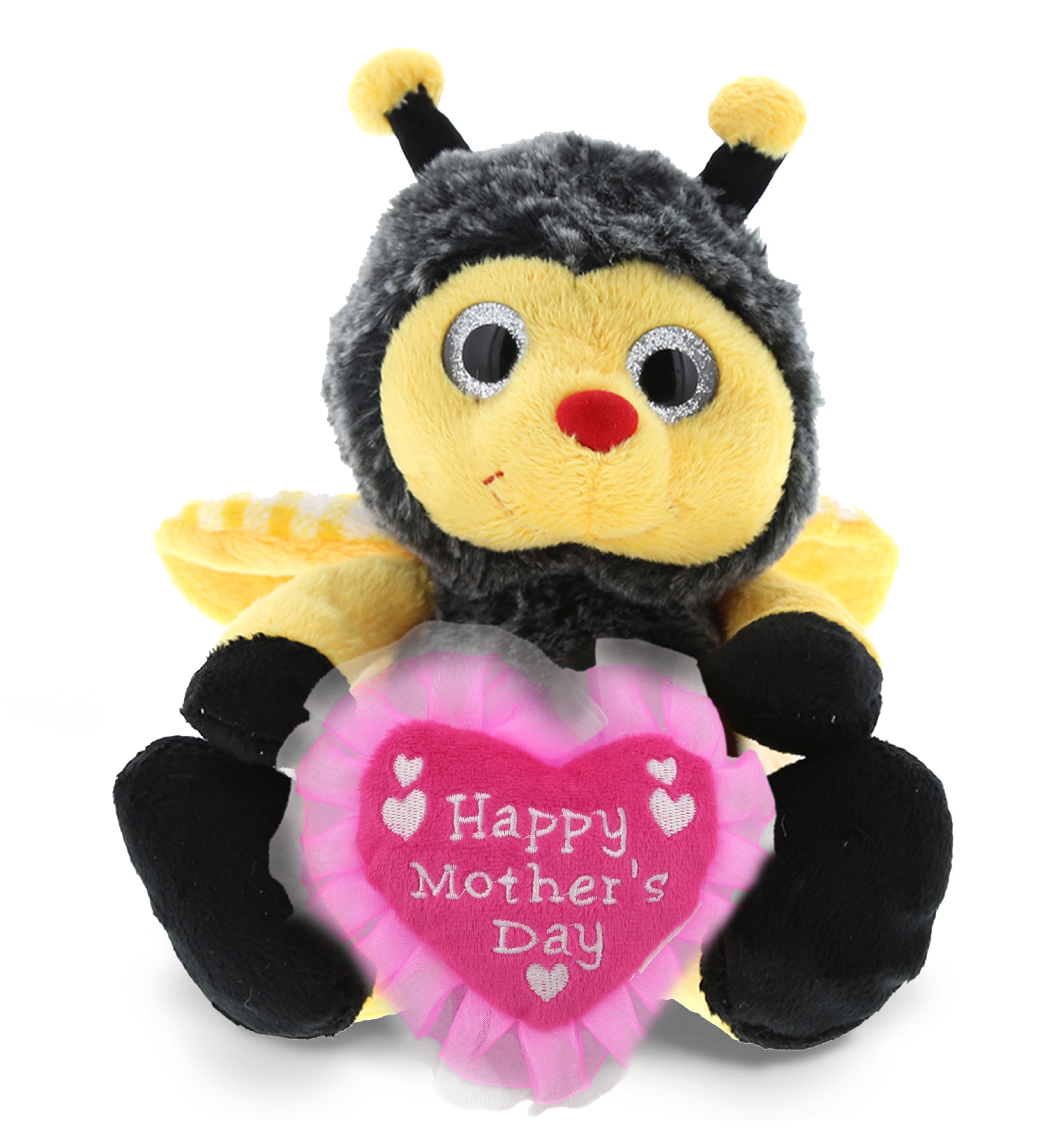 PLUSH MOTHERS DAY HEART - SUPER SOFT PLUSH - SITTING BEE