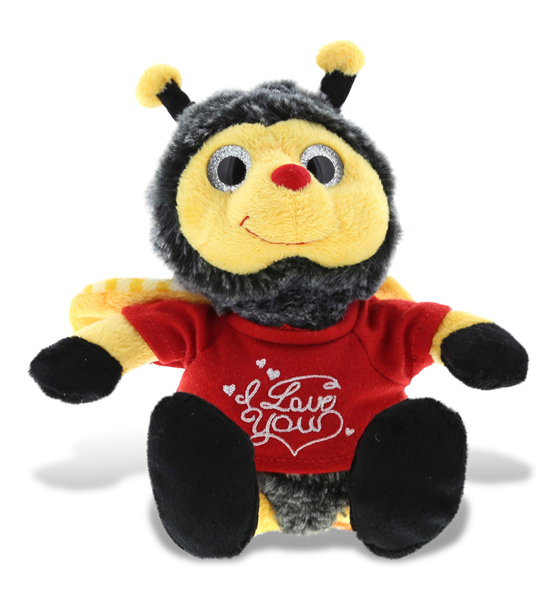 PLUSH I LOVE YOU RED SHIRT- SUPER SOFT PLUSH - SITTING BEE