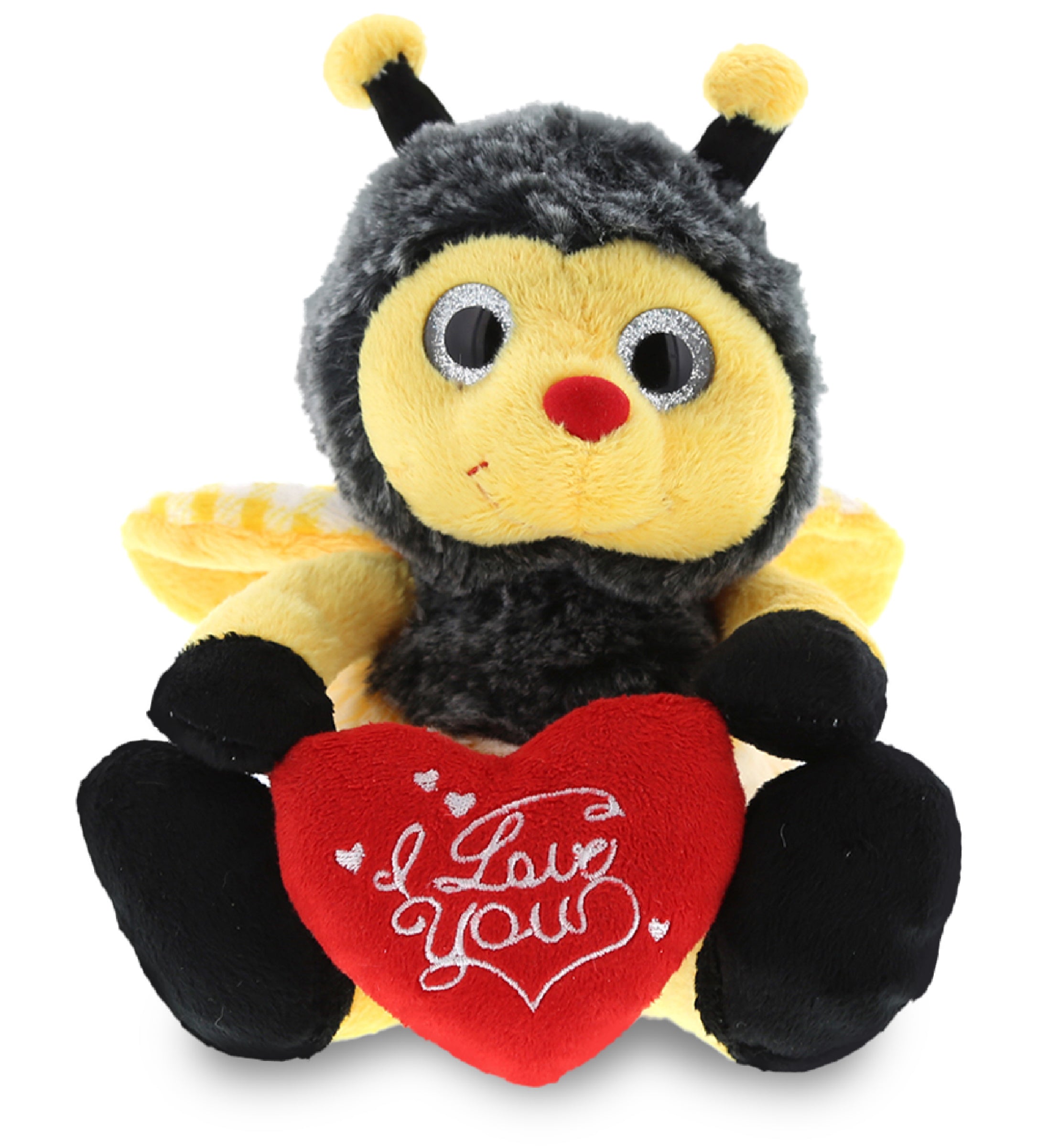 PLUSH I LOVE YOU RED HEART - SUPER SOFT PLUSH - SITTING BEE