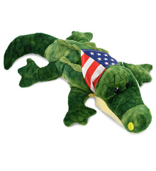 SUPER SOFT PLUSH - GATOR WITH USA FLAG BANDANA