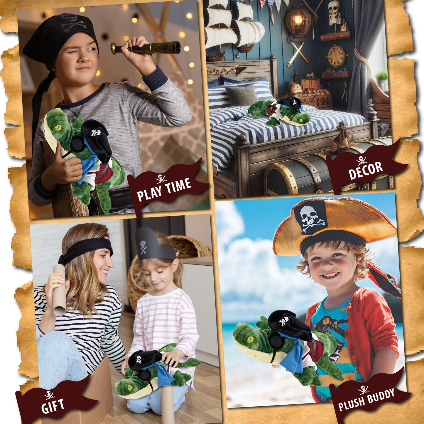 SUPER SOFT PLUSH - GATOR PIRATE DRESS UP