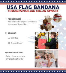 SUPER SOFT PLUSH - FLOPPY DONKEY WITH USA FLAG BANDANA