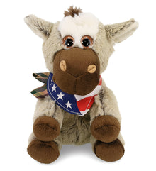 SUPER SOFT PLUSH - FLOPPY DONKEY WITH USA FLAG BANDANA