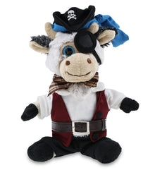 SUPER SOFT PLUSH - SITTING COW PIRATE DRESS UP