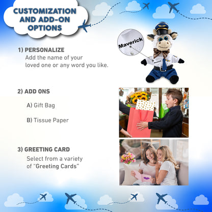 SUPER SOFT PLUSH - SITTING COW PILOT DRESS UP