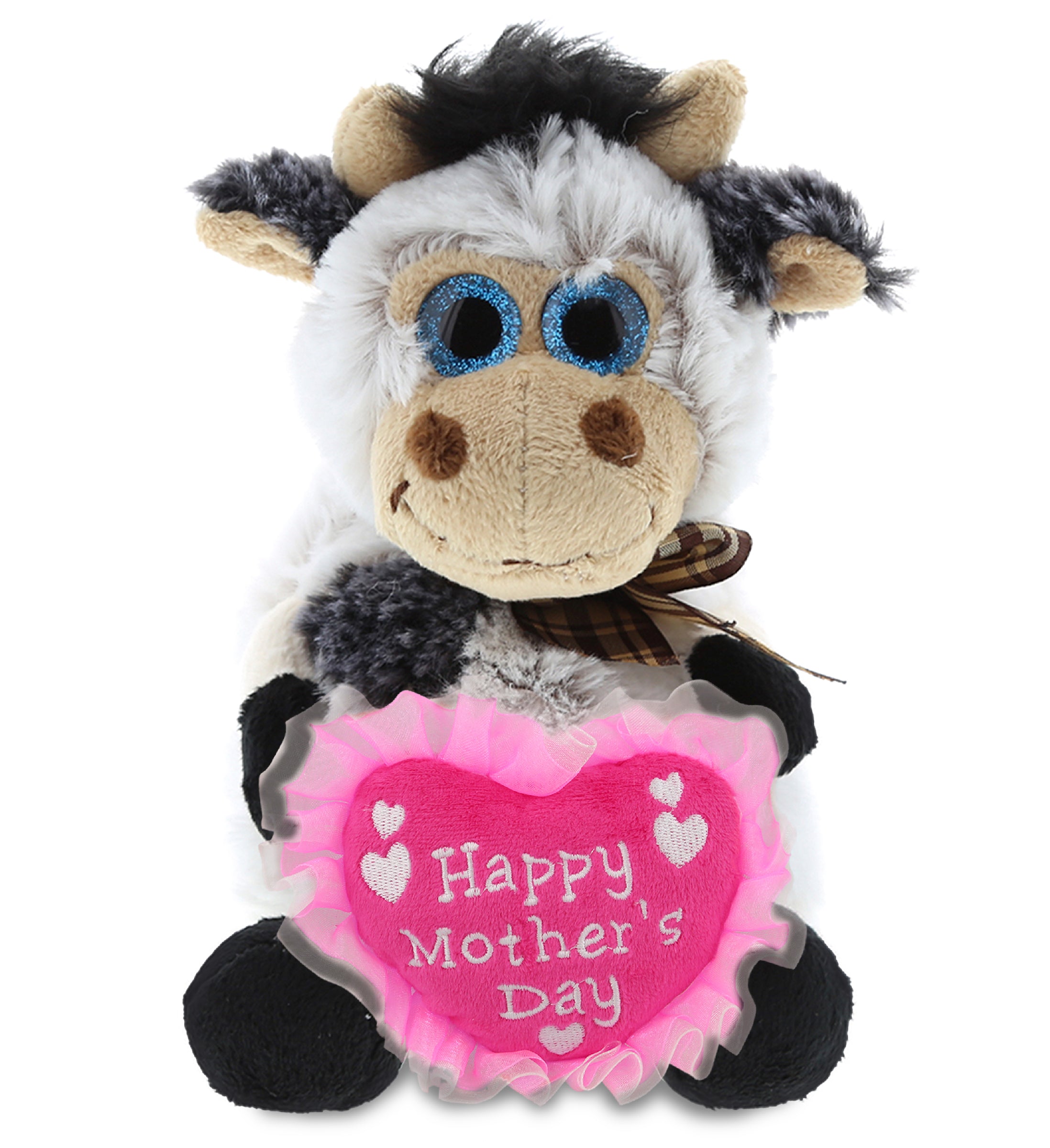 PLUSH MOTHERS DAY HEART - SUPER SOFT PLUSH - SITTING COW