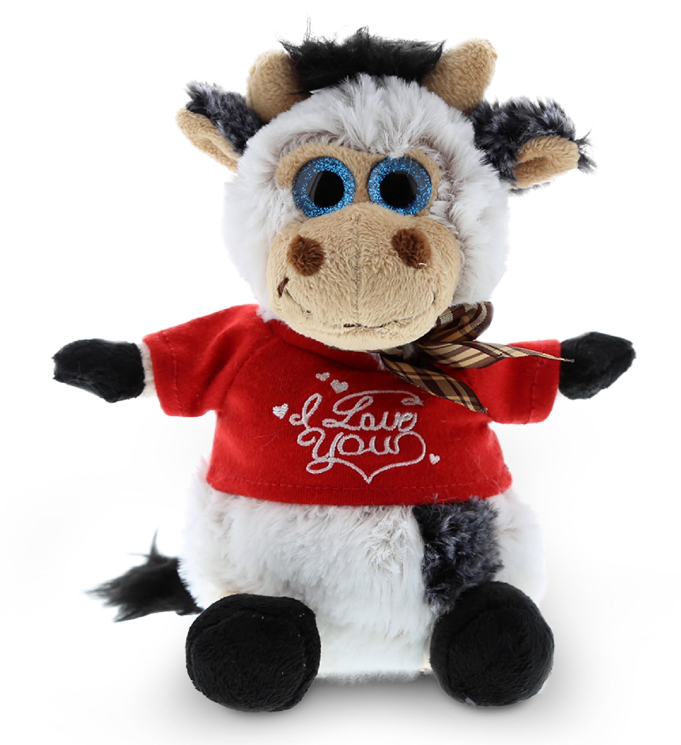 PLUSH I LOVE YOU RED SHIRT- SUPER SOFT PLUSH - SITTING COW