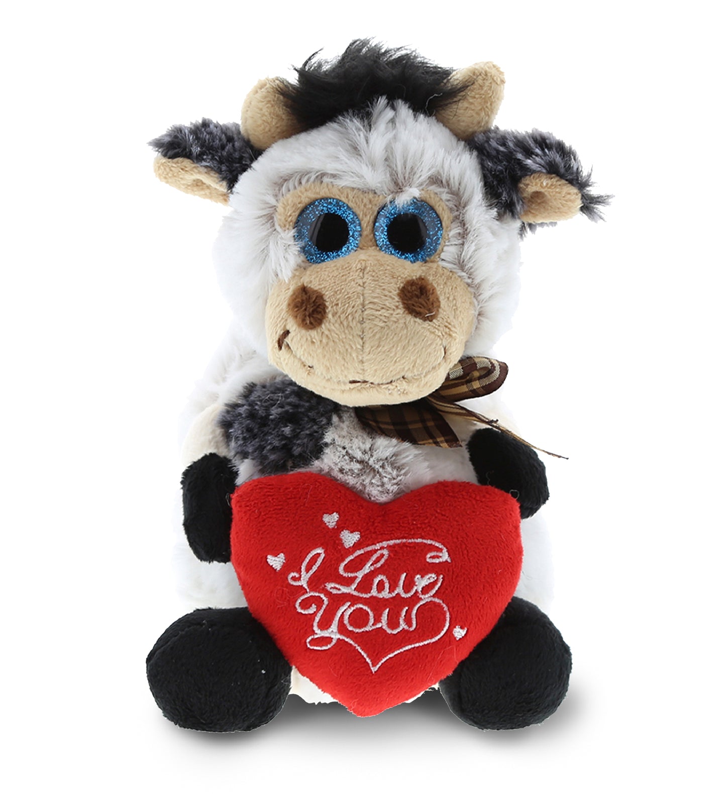 PLUSH I LOVE YOU RED HEART - SUPER SOFT PLUSH - SITTING COW