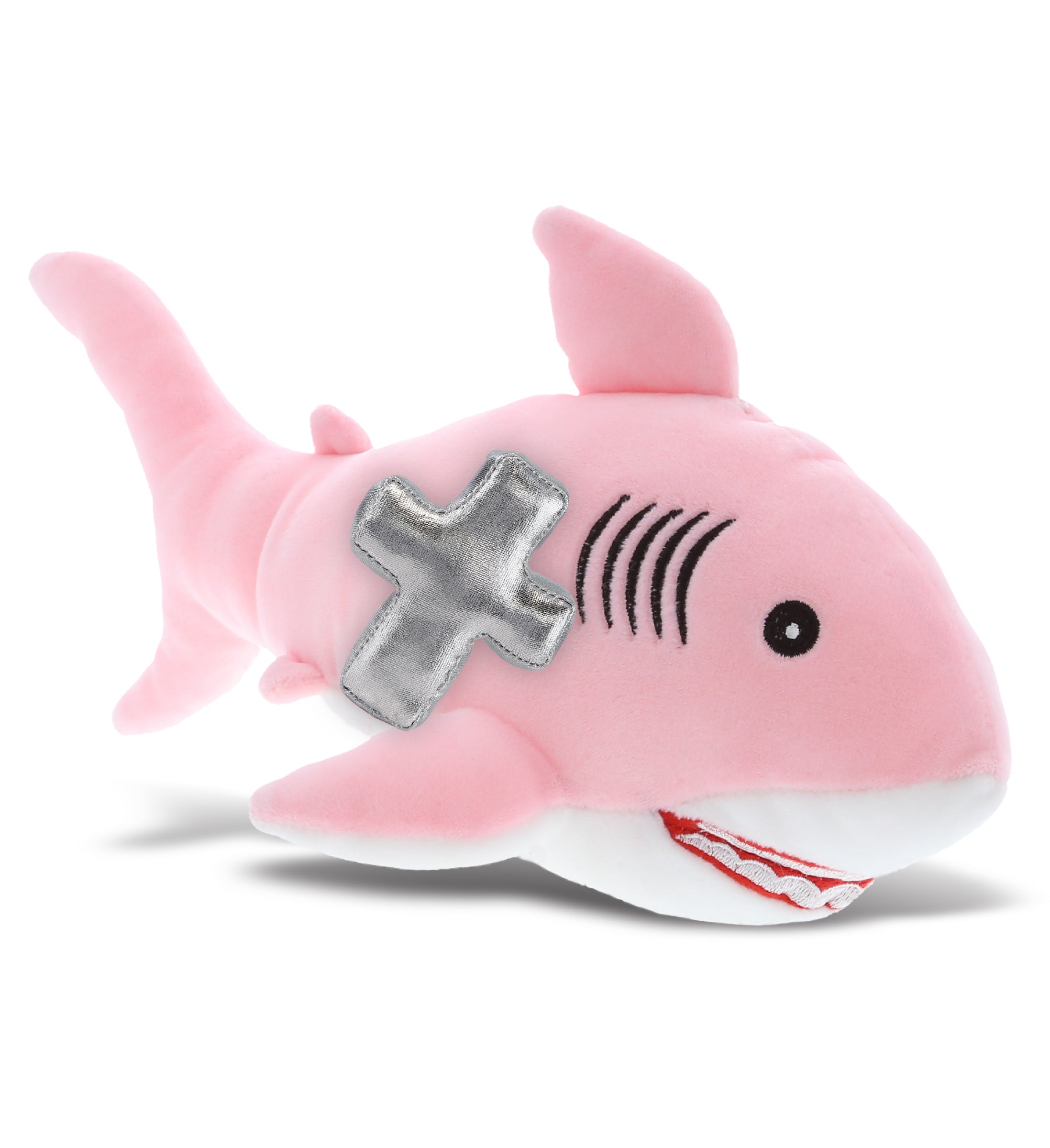PLUSH CROSS - BABY SOFT PLUSH - PINK SHARK