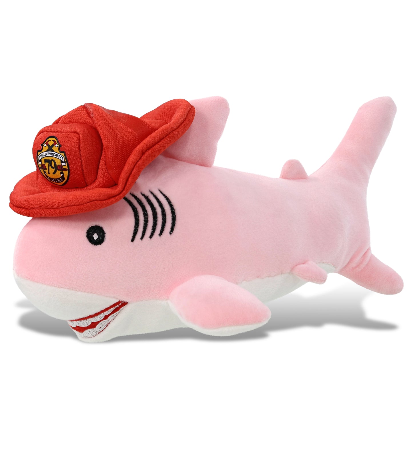 PLUSH FIREMAN - BABY SOFT PLUSH - PINK SHARK