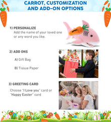 DolliBu Happy Easter Baby Soft Plush Pink Shark with Carrot Plush - 6.5 Inches