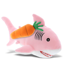 DolliBu Happy Easter Baby Soft Plush Pink Shark with Carrot Plush - 6.5 Inches