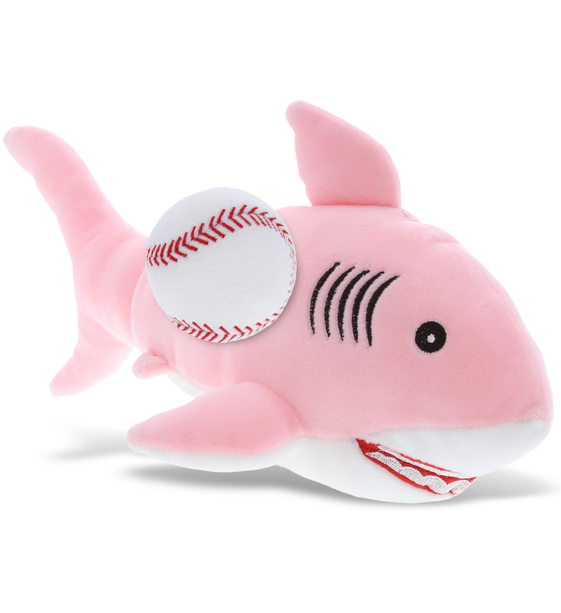 PLUSH BASEBALL - BABY SOFT PLUSH - PINK SHARK