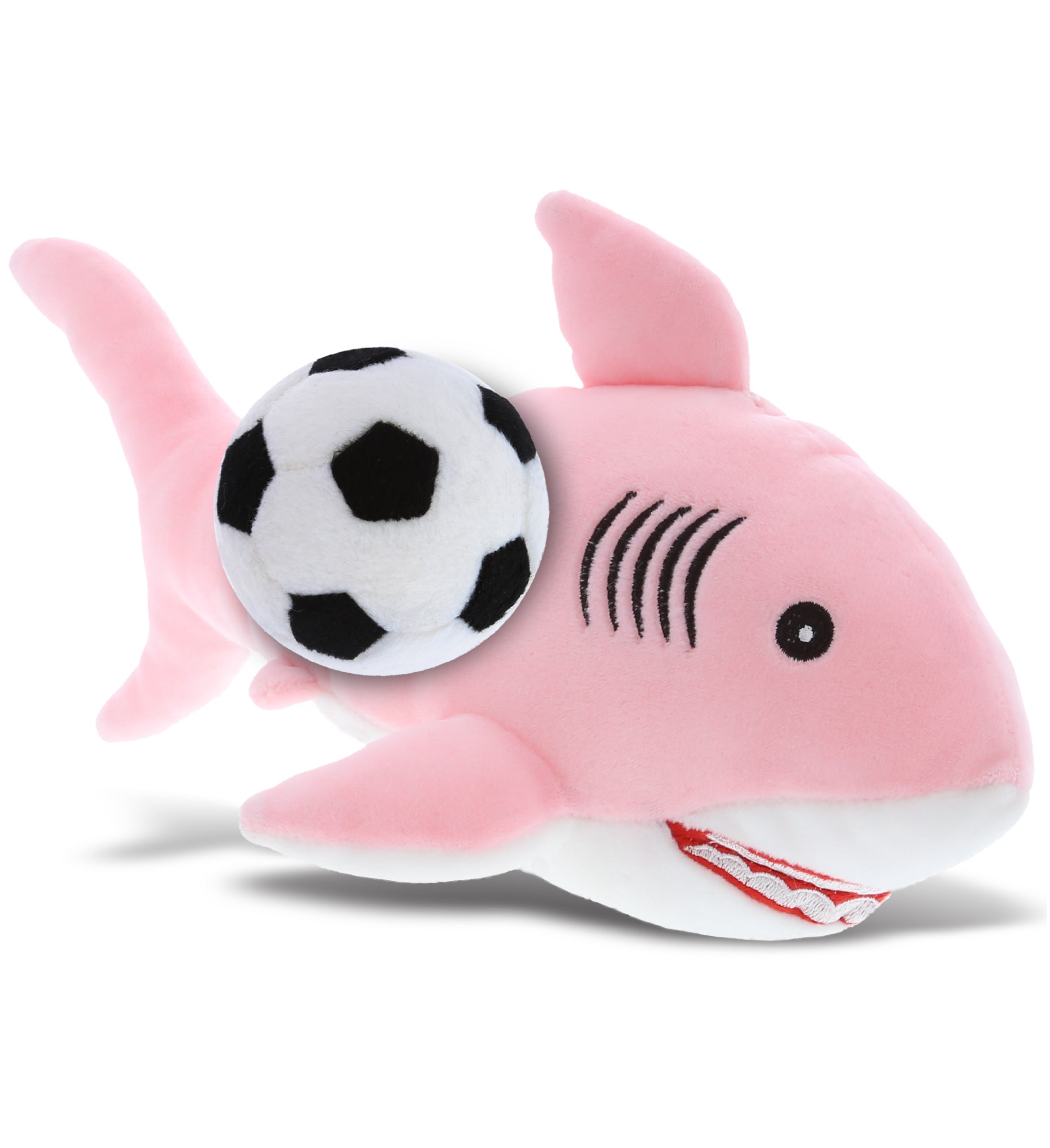 PLUSH SOCCER BALL - BABY SOFT PLUSH - PINK SHARK