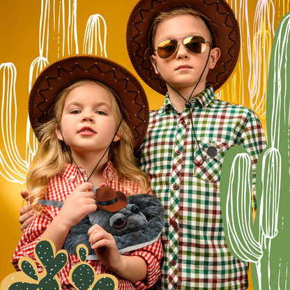 WILD COLLECTION PLUSH - 18.5" GREY STINGRAY COWBOY DRESS UP