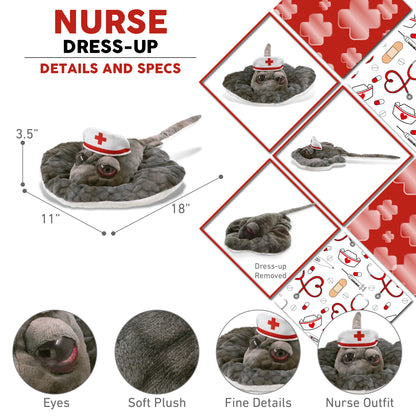 WILD COLLECTION PLUSH - 18.5" GREY STINGRAY NURSE