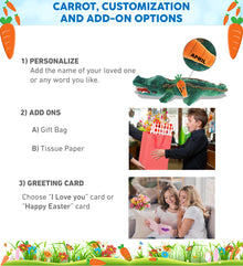 DolliBu Happy Easter Super Soft Plush Green Alligator with Carrot - 18 Inches