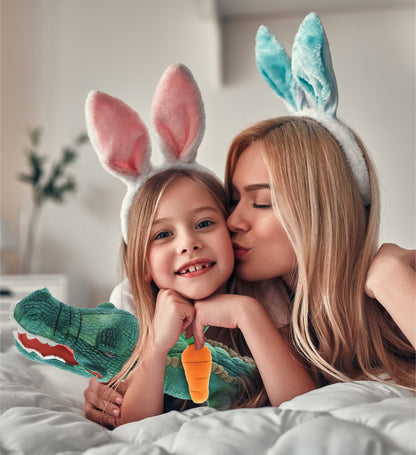DolliBu Happy Easter Super Soft Plush Green Alligator with Carrot - 18 Inches