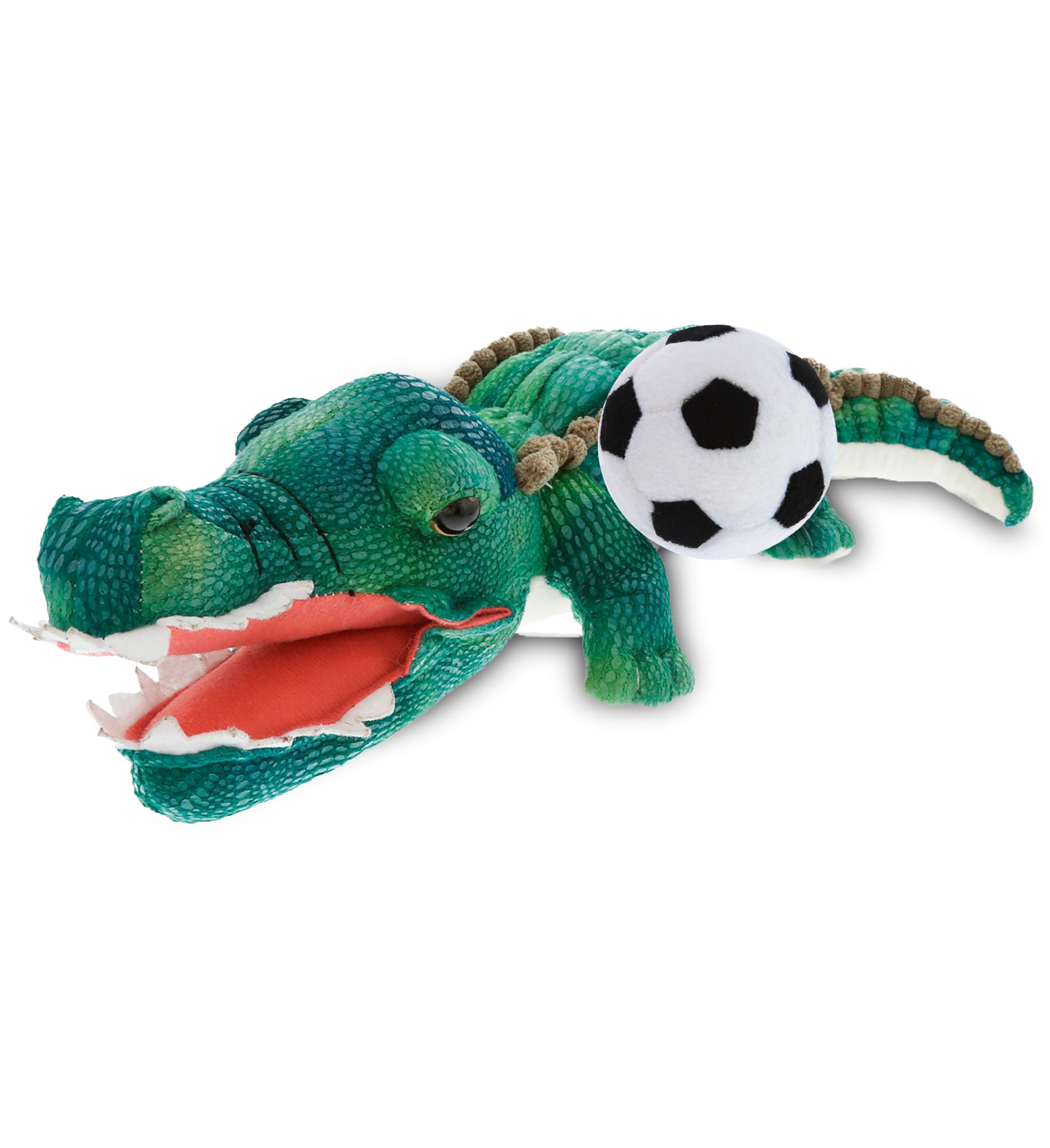 PLUSH SOCCER BALL - WILD COLLECTION PLUSH - 18" GREEN ALLIGATOR