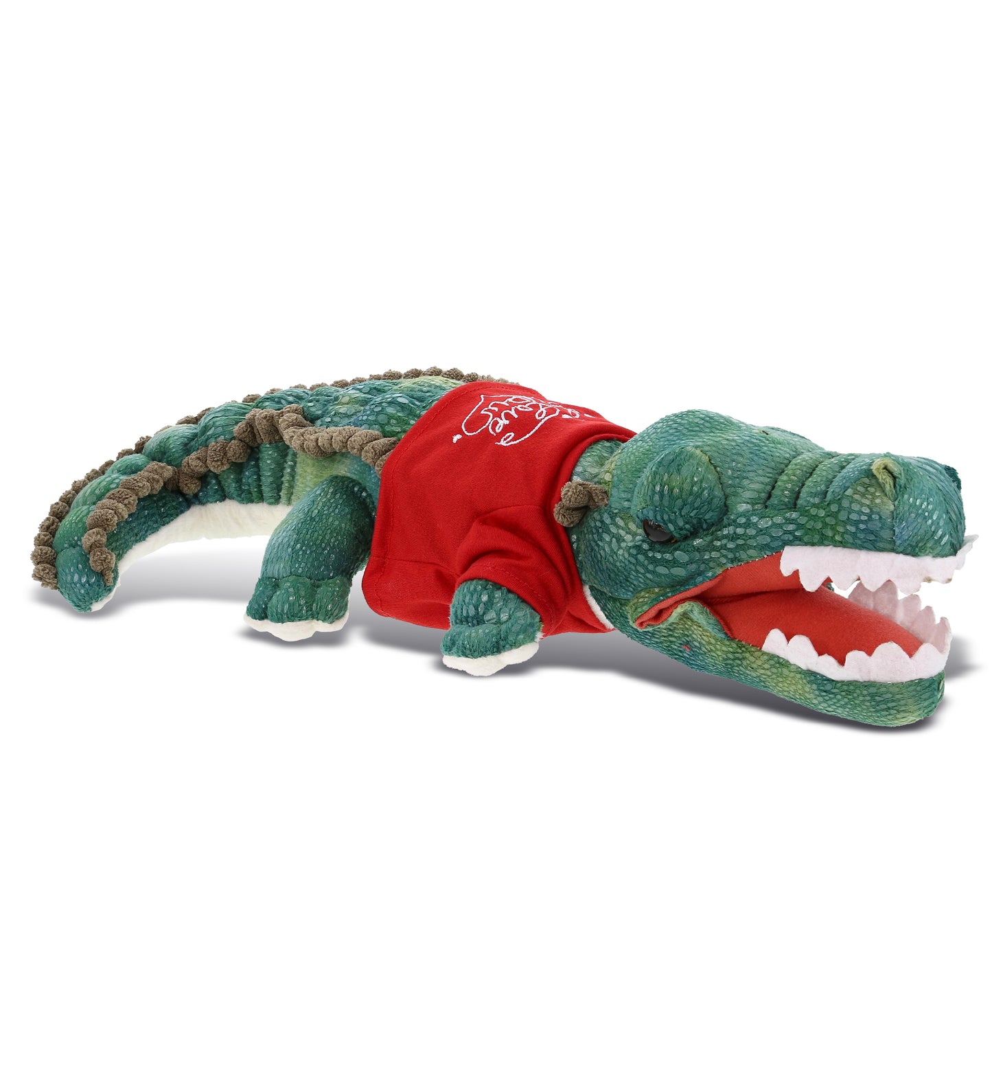 PLUSH I LOVE YOU RED SHIRT- WILD COLLECTION PLUSH - 18" GREEN ALLIGATOR