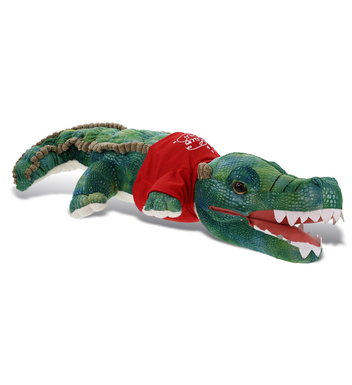 PLUSH I LOVE YOU RED SHIRT- WILD COLLECTION PLUSH - 24" GREEN ALLIGATOR