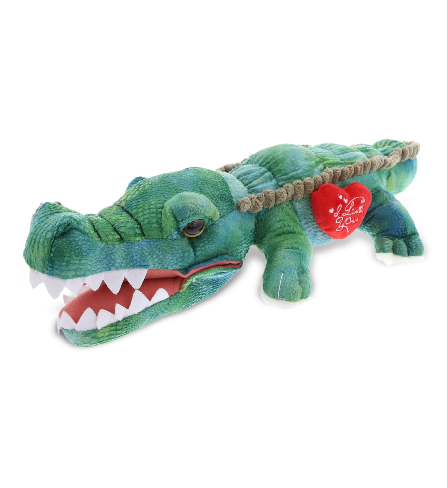 PLUSH I LOVE YOU RED HEART - WILD COLLECTION PLUSH - 24" GREEN ALLIGATOR