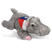 WILD COLLECTION PLUSH - 11" HIPPO WITH TEXAS FLAG BANDANA