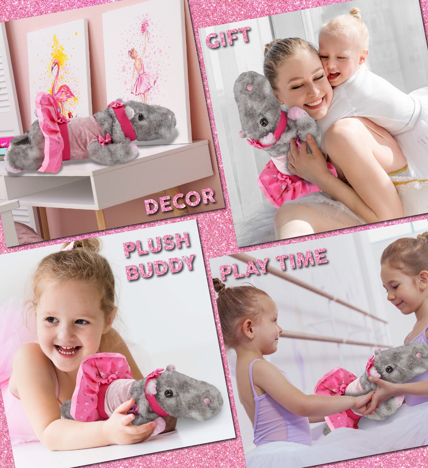 WILD COLLECTION PLUSH - 11" HIPPO Ballerina