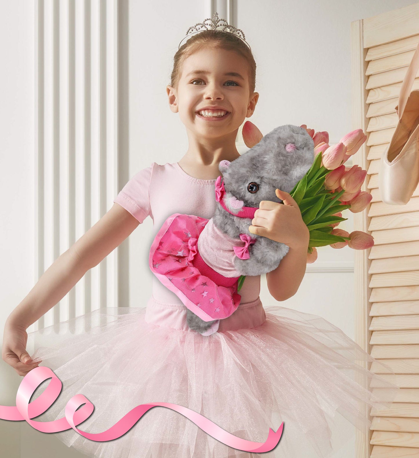 WILD COLLECTION PLUSH - 11" HIPPO Ballerina