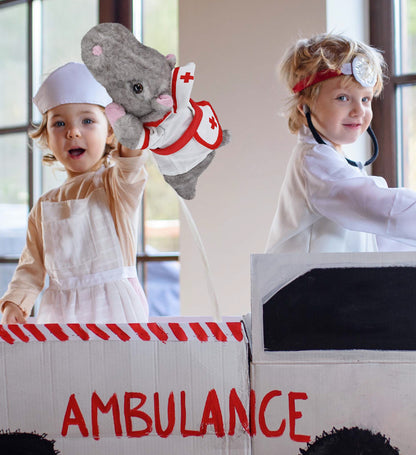 WILD COLLECTION PLUSH - 11" HIPPO NURSE DRESS UP