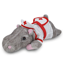 WILD COLLECTION PLUSH - 11" HIPPO NURSE DRESS UP