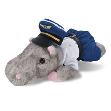 WILD COLLECTION PLUSH - 11" HIPPO WITH PILOT DRESS UP