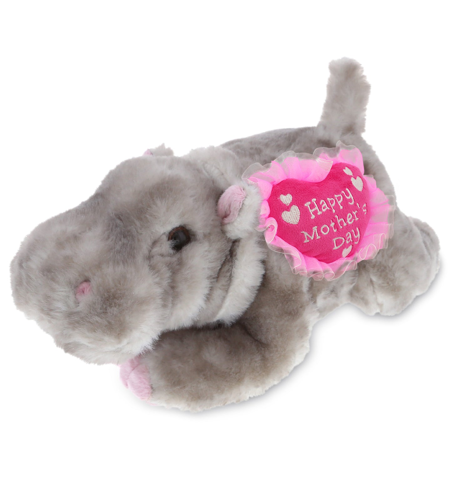 PLUSH MOTHERS DAY HEART - WILD COLLECTION PLUSH - 11" HIPPO