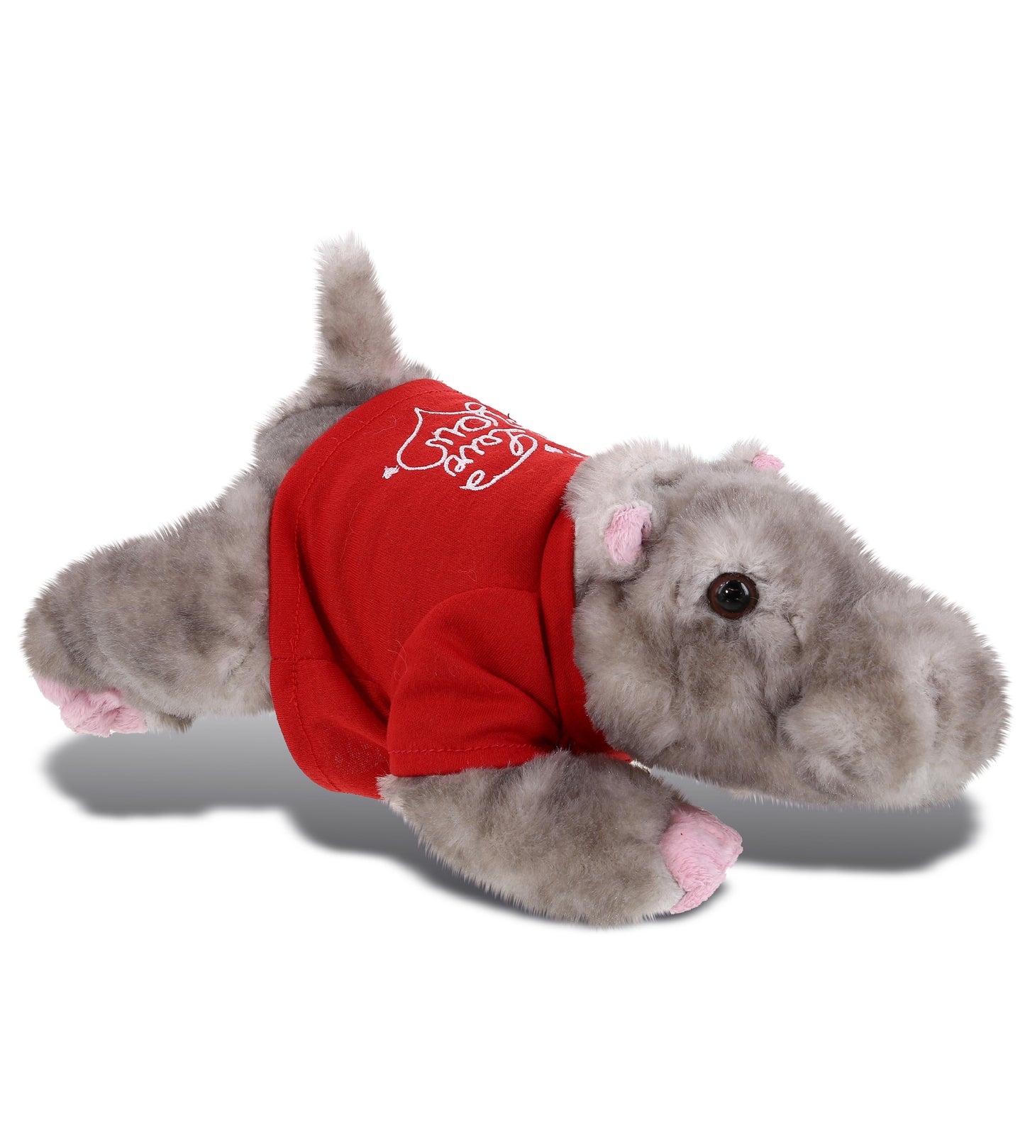 PLUSH I LOVE YOU RED SHIRT- WILD COLLECTION PLUSH - 11" HIPPO