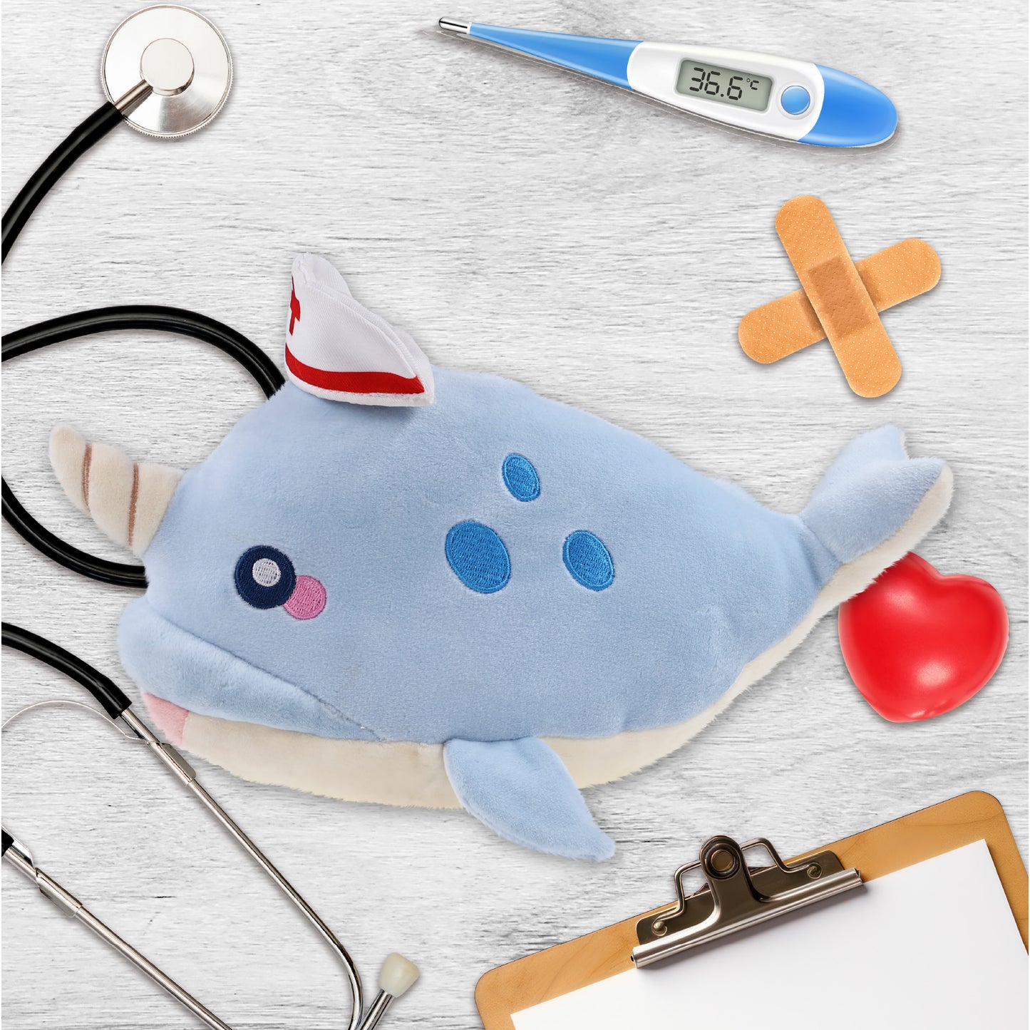 BABY SOFT PLUSH - BLUE NARWHAL NURSE