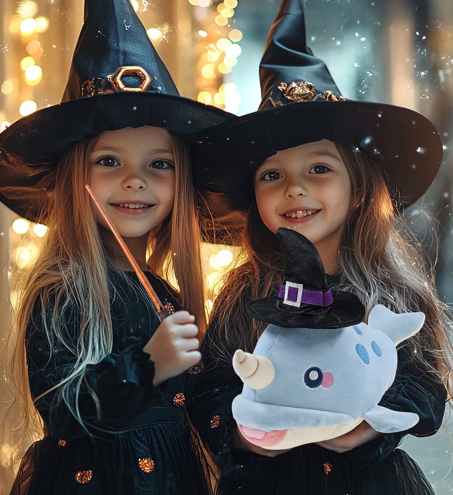 BABY SOFT PLUSH - BLUE NARWHAL WITCH DRESS UP