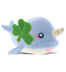 PLUSH SHAMROCK - BABY SOFT PLUSH - BLUE NARWHAL