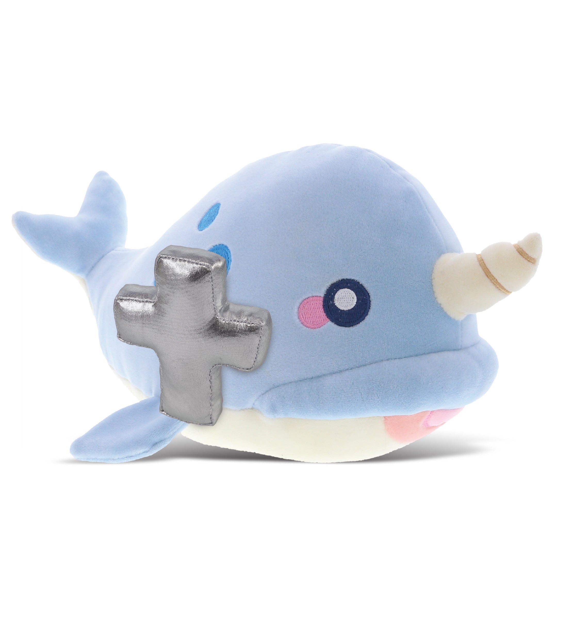 PLUSH CROSS - BABY SOFT PLUSH - BLUE NARWHAL