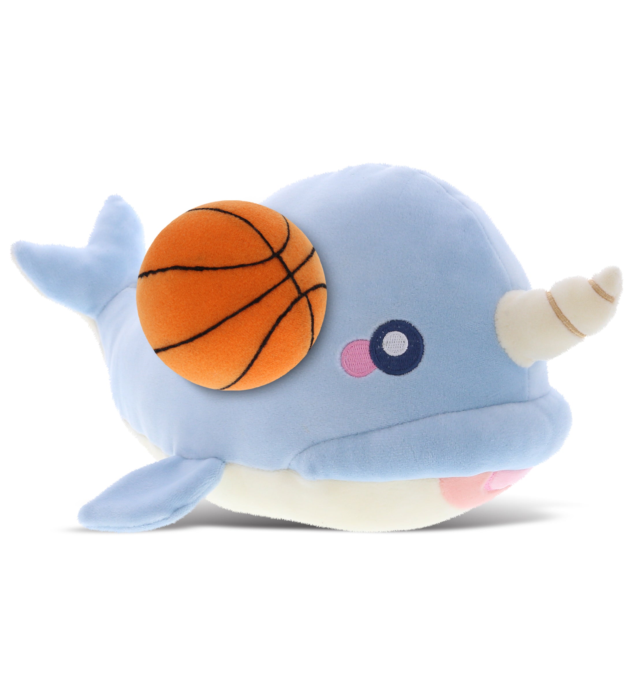 PLUSH BASKETBALL - BABY SOFT PLUSH - BLUE NARWHAL