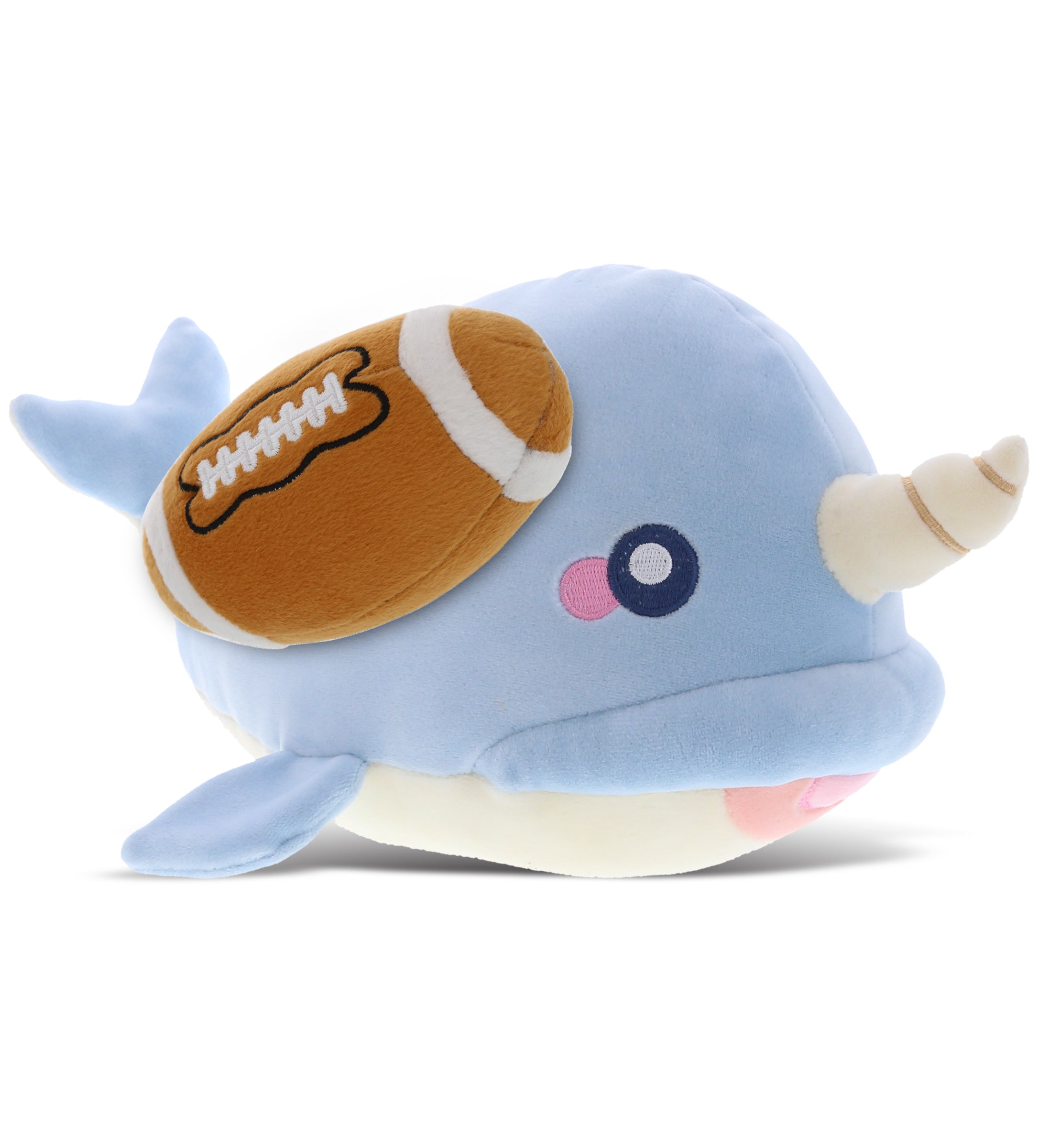 PLUSH FOOTBALL - BABY SOFT PLUSH - BLUE NARWHAL