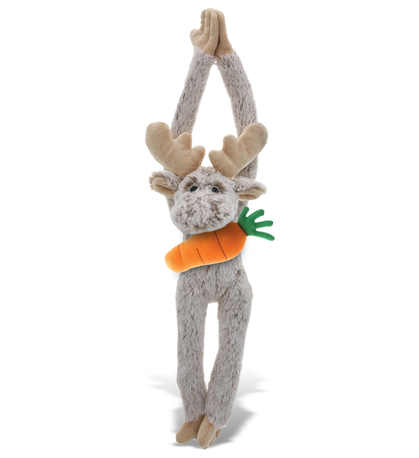 DolliBu Happy Easter Super Soft Plush Long Arms Moose with Carrot - 21 Inches