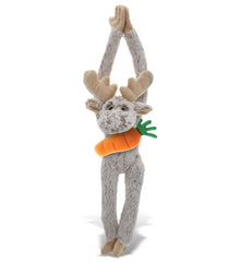 DolliBu Happy Easter Super Soft Plush Long Arms Moose with Carrot - 21 Inches