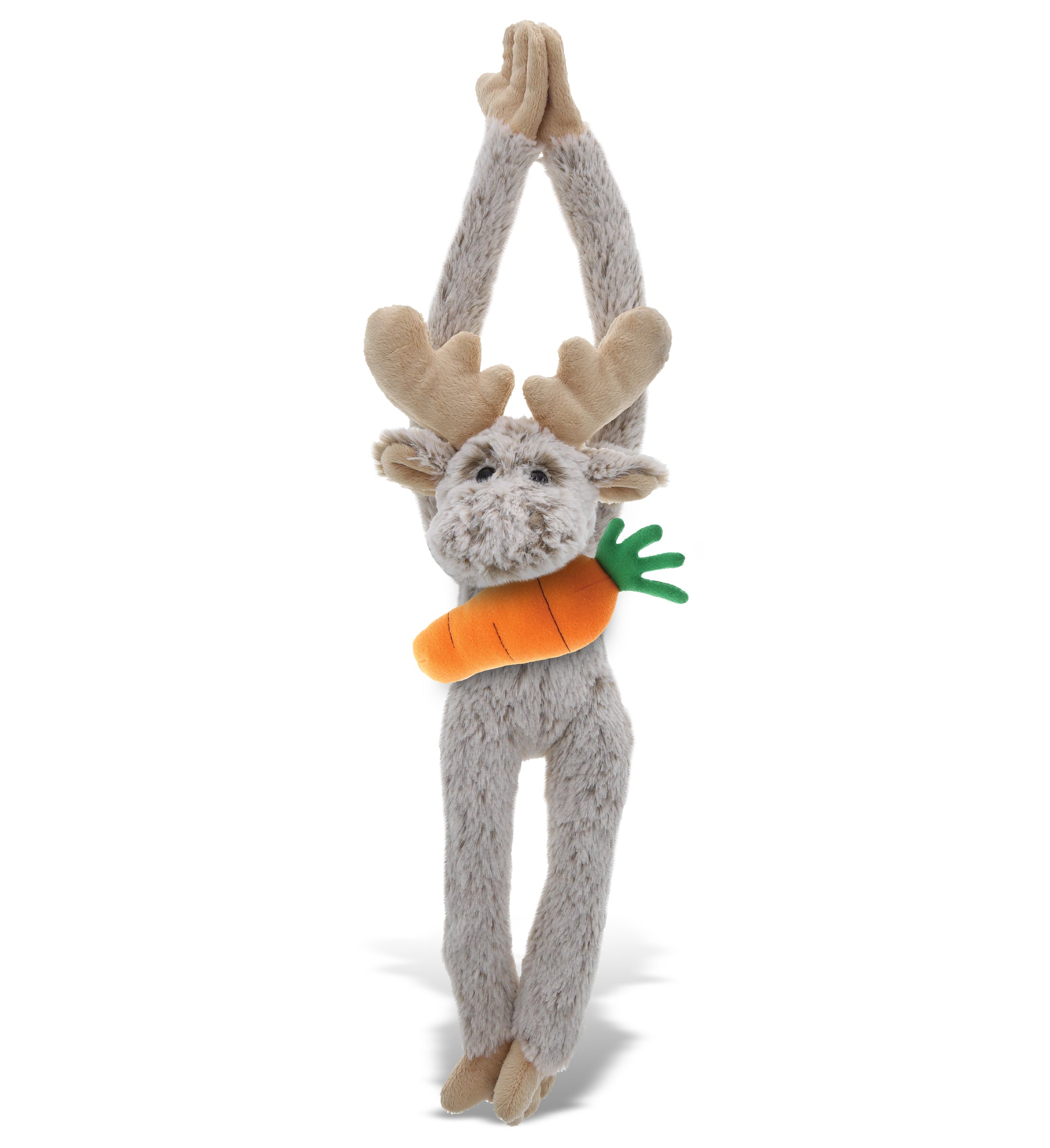 DolliBu Happy Easter Super Soft Plush Long Arms Moose with Carrot - 21 Inches