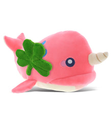 PLUSH SHAMROCK - BABY SOFT PLUSH - PINK NARWHAL