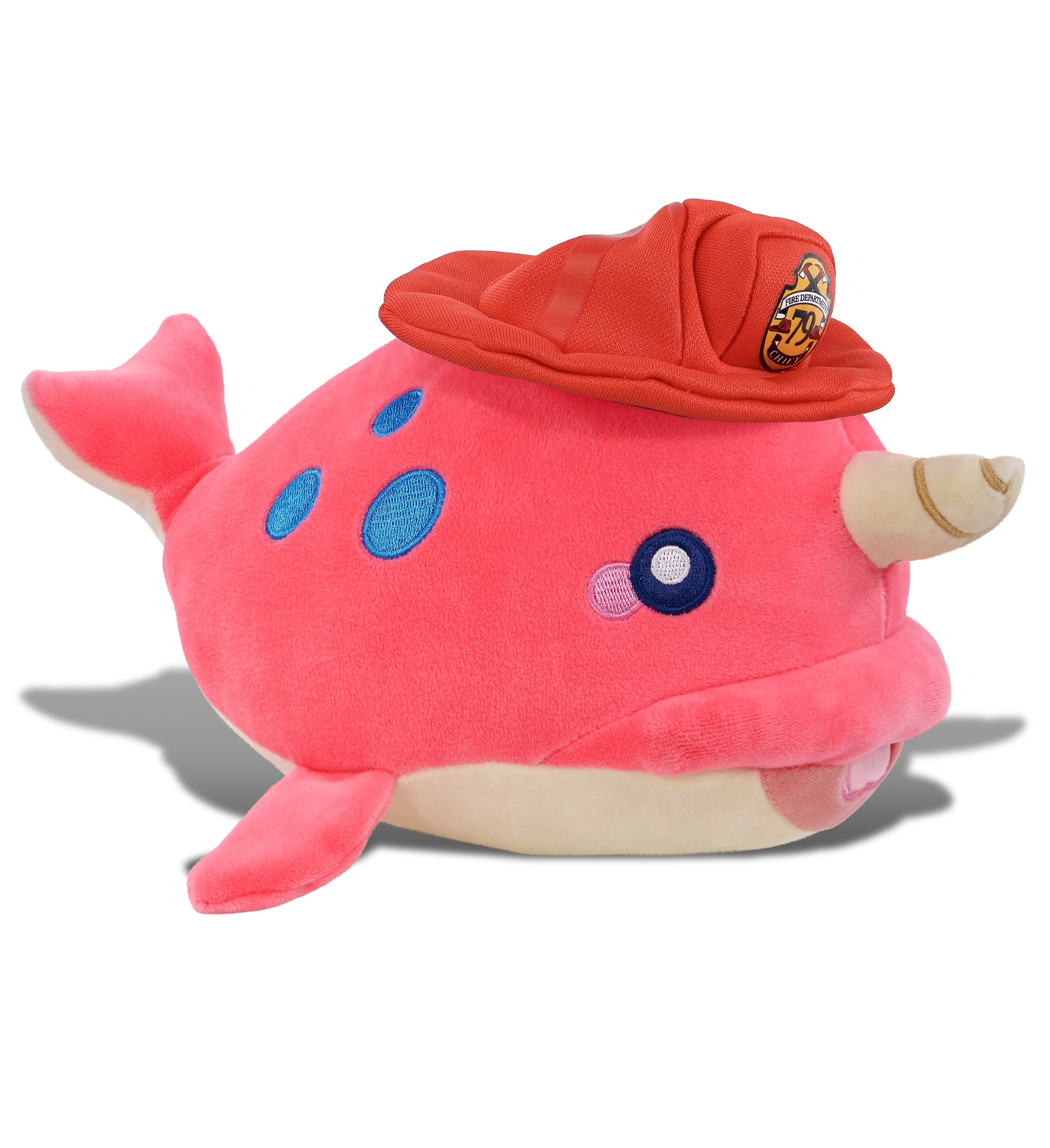 PLUSH FIREMAN - BABY SOFT PLUSH - PINK NARWHAL