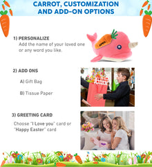 DolliBu Happy Easter Baby Soft Plush Pink Narwhal with Carrot Plush - 7 Inches