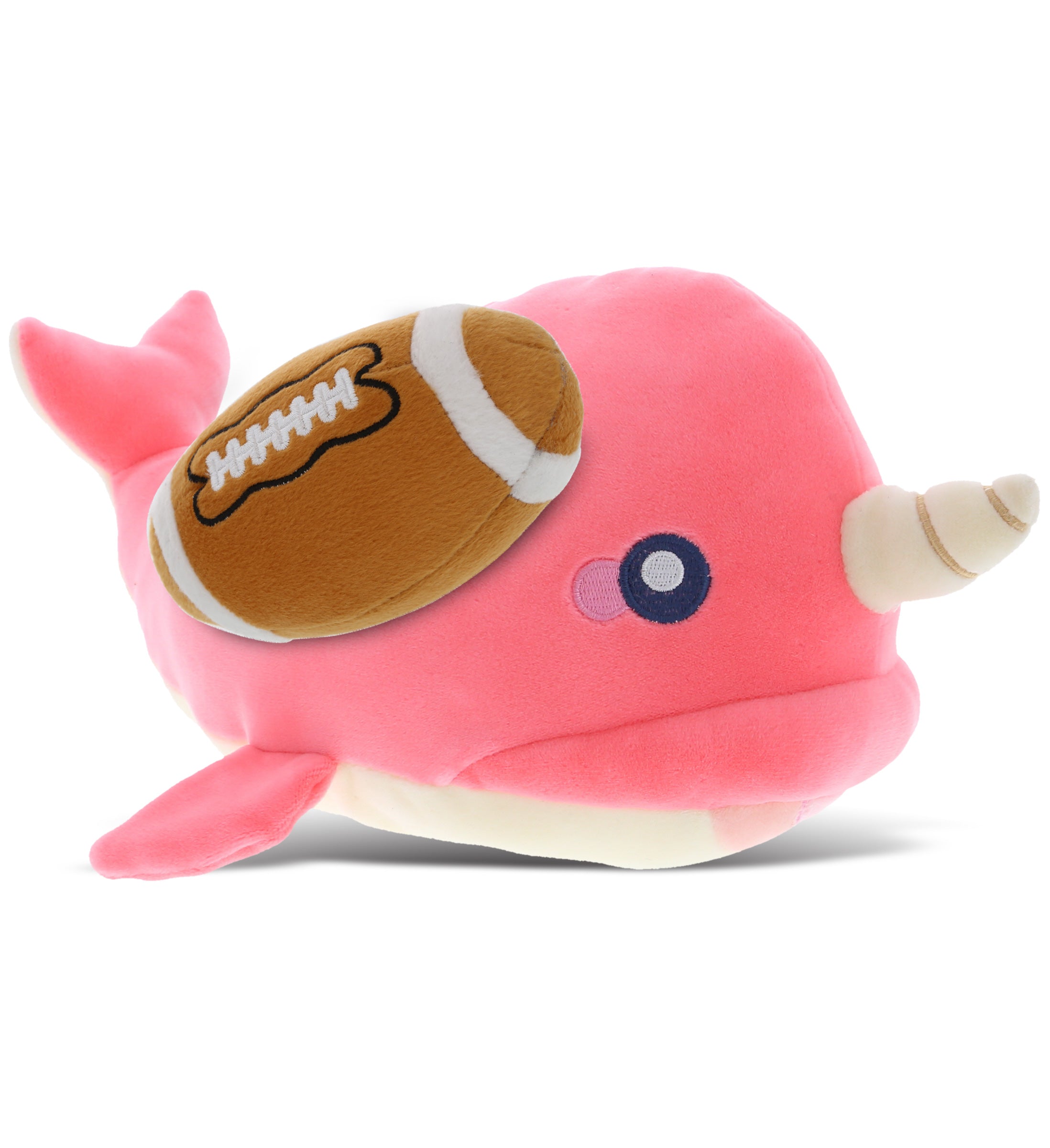 PLUSH FOOTBALL - BABY SOFT PLUSH - PINK NARWHAL