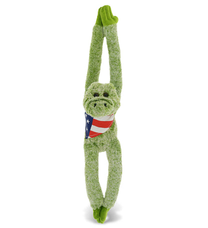SUPER SOFT PLUSH - LONG ARMS - ALLIGATOR WITH USA FLAG BANDANA