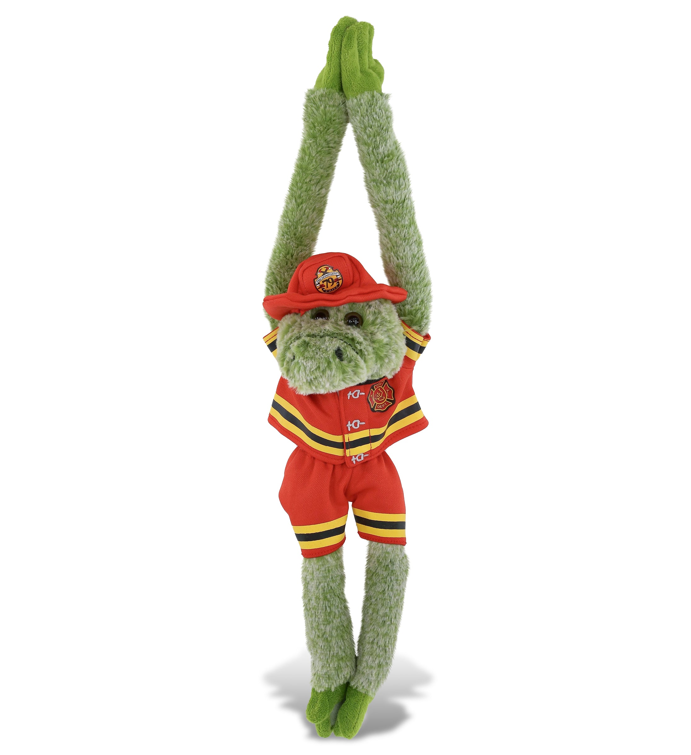 PLUSH FIREMAN - SUPER SOFT PLUSH - LONG ARMS - ALLIGATOR